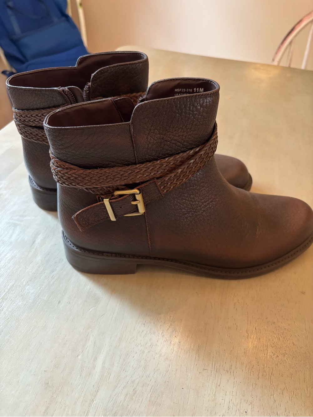David Tate Brown Braided-Strap Ankle Boots